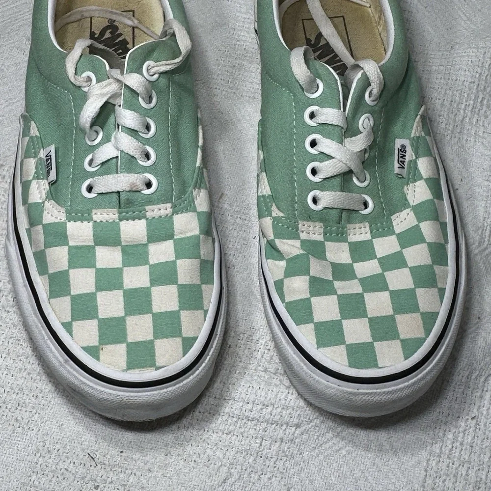 Vans Shoes Mens‎ 8.5 Womens 10 Checkered Sneakers Green Canvas Casual Low